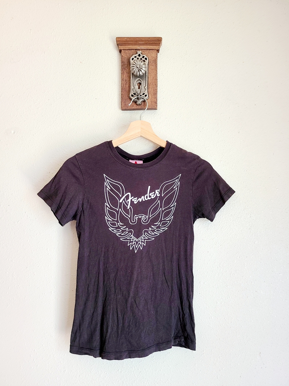 Fender Guitar Logo Black Graphic Tee - Eagle Design